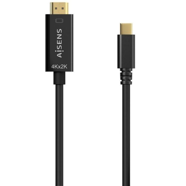 Cable Conversor HDMI 4K Aisens A109-0624/ USB Tipo-C Macho - HDMI Macho/ Hasta 27W/ 1250Mbps/ 1.8m/ Negro 8436574707359 A109-0624 AIS-CAB A109-0624