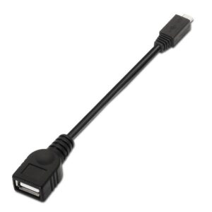 Cable USB 2.0 Aisens A101-0031/ MicroUSB Macho - USB Hembra/ Hasta 2.5W/ 60Mbps/ 15cm/ Negro 8436574700305 A101-0031 AIS-CAB A101-0031