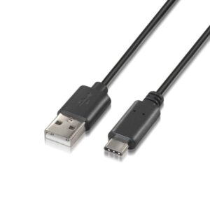 Cable USB 2.0 Tipo-C Aisens A107-0051/ USB Tipo-C Macho - USB Macho/ Hasta 9W/ 625Mbps/ 1m/ Negro 8436574700503 A107-0051 AIS-CAB A107-0051