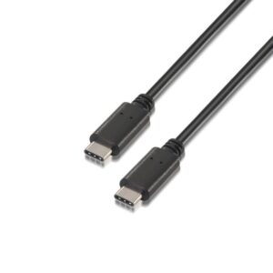 Cable USB 2.0 Tipo-C Aisens A107-0055/ USB Tipo-C Macho - USB Tipo-C Macho/ Hasta 9W/ 625Mbps/ 50cm/ Negro 8436574700541 A107-0055 AIS-CAB A107-0055