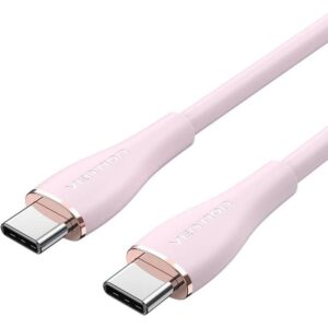 Cable USB 2.0 Tipo-C Vention TAWPG/ USB Tipo-C Macho - USB Tipo-C Macho/ Hasta 100W/ 480Mbps/ 1.5m/ Rosa 6922794768932 TAWPG VEN-CAB TAWPG