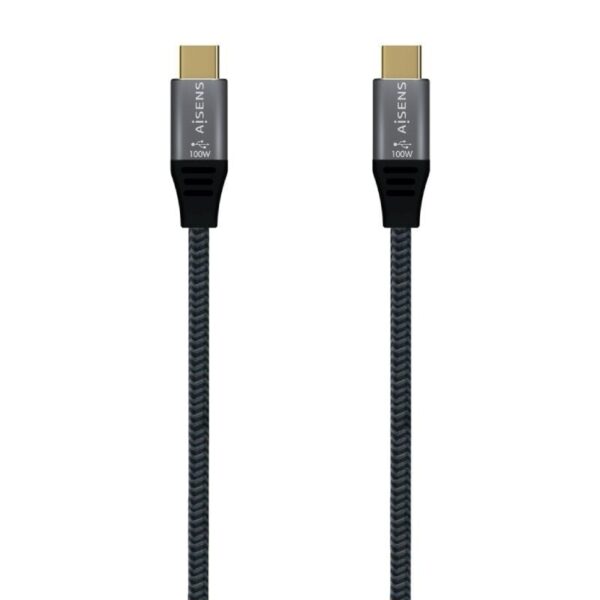 Cable USB 3.2 Tipo-C Aisens A107-0671 20GBPS 100W/ USB Tipo-C Macho - USB Tipo-C Macho/ Hasta 100W/ 2500Mbps/ 1m/ Gris 8436574707878 A107-0671 AIS-CAB A107-0671