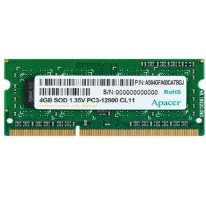 Memoria RAM Apacer 4GB/ DDR3/ 1600MHz/ 1.35V/ SODIMM  DV.04G2K.KAM APA-4GB DV.04G2K.KAM