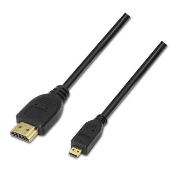 Cable Micro HDMI Aisens A119-0116/ HDMI Macho - Micro HDMI Macho/ Hasta 10W/ 720Mbps/ 80cm/ Negro 8436574701159 A119-0116 AIS-CAB A119-0116