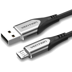 Cable USB 2.0 Vention COAHD/ USB Macho - MicroUSB Macho/ Hasta 60W/ 480Mbps/ 50cm/ Gris 6922794746954 COAHD VEN-CAB COAHD