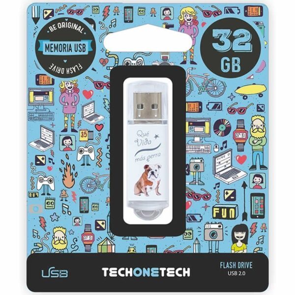 Pendrive 32GB Tech One Tech Que vida mas Perra USB 2.0 8436546592181 TEC4009-32 TOT-QVMP 32GB