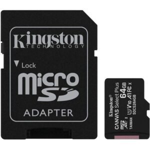 Tarjeta de Memoria Kingston CANVAS Select Plus 64GB microSD XC con Adaptador/ Clase 10/ 100MBs 740617298697 SDCS2/64GB KIN-MICROSD SDCS2 64GB