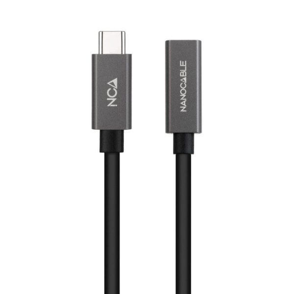 Cable Alargador USB 3.2 Nanocable 10.01.4401-L150/ USB Tipo-C Macho - USB Tipo-C Hembra/ 1.5m/ Negro 8433281014107 10.01.4401-L150 NAN-CAB 10 01 4401-L150