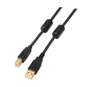 Cable USB 2.0 Impresora Aisens A101-0011/ USB Tipo-B Macho - USB Macho/ Hasta 2.5W/ 60Mbps/ 5m/ Negro 8436574700107 A101-0011 AIS-CAB A101-0011