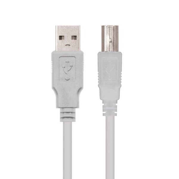 Cable USB 2.0 Impresora Nanocable 10.01.0104/ USB Tipo-B Macho - USB Macho/ 3m/ Beige 8433281000421 10.01.0104 NAN-CAB 10 01 0104