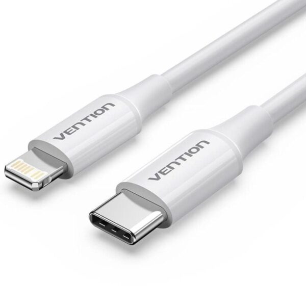 Cable USB 2.0 Tipo-C Lightning Vention LAJWF/ USB Tipo-C Macho - Lightning Macho/ Hasta 27W/ 480Mbps/ 1m/ Blanco 6922794782068 LAJWF VEN-CAB LAJWF