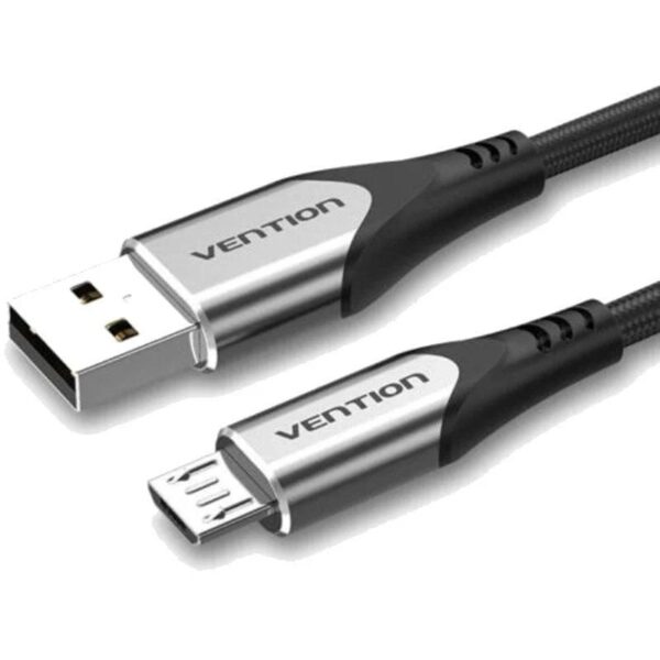 Cable USB 2.0 Vention COAHC/ USB Macho - MicroUSB Macho/ Hasta 60W/ 480Mbps/ 25cm/ Gris 6922794746947 COAHC VEN-CAB COAHC