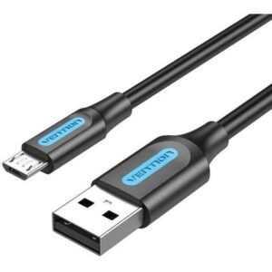 Cable USB 2.0 Vention COLBC/ USB Macho - MicroUSB Macho/ Hasta 60W/ 480Mbps/ 25cm/ Negro 6922794748682 COLBC VEN-CAB COLBC