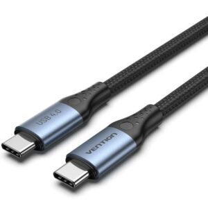Cable USB 4.0 Tipo-C 5A Vention TAVHF/ USB Tipo-C Macho - USB Tipo-C Macho/ Hasta 240W/ 40Gbps/ 1m/ Gris 6922794769069 TAVHF VEN-CAB TAVHF