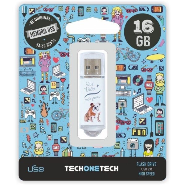 Pendrive 16GB Tech One Tech Que vida mas Perra USB 2.0 8436546592082 TEC4009-16 TOT-QVMP 16GB
