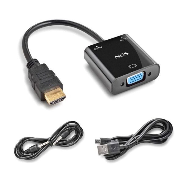 Cable Conversor NGS Chamaleon/ HDMI Macho - VGA Hembra/ 15cm/ Incluye Cable de Audio y Alimentación USB 8435430621457 CHAMALEON NGS-ADP CHAMALEON