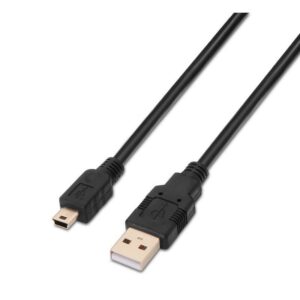 Cable USB 2.0 Aisens A101-0024/ USB Macho - USB Mini Macho/ Hasta 2.5W/ 60Mbps/ 1m/ Negro 8436574700237 A101-0024 AIS-CAB A101-0024
