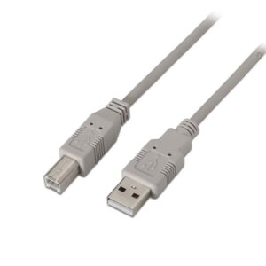 Cable USB 2.0 Impresora Aisens A101-0004/ USB Tipo-B Macho - USB Macho/ Hasta 2.5W/ 60Mbps/ 4.5m/ Beige 8436574700039 A101-0004 AIS-CAB A101-0004