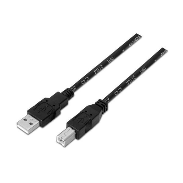 Cable USB 2.0 Impresora Aisens A101-0008/ USB Tipo-B Macho - USB Macho/ Hasta 2.5W/ 60Mbps/ 4.5m/ Negro 8436574700077 A101-0008 AIS-CAB A101-0008