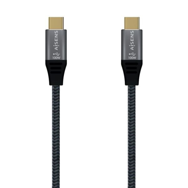 Cable USB 2.0 Tipo-C Aisens A107-0629 5A 100W/ USB Tipo-C Macho - USB Tipo-C Macho/ Hasta 100W/ 60Mbps/ 2m/ Gris 8436574707236 A107-0629 AIS-CAB A107-0629