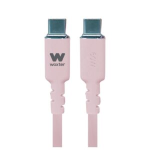 Cable USB 2.0 Tipo-C Woxter PE26-187/ USB Tipo-C Macho - USB Tipo-C Macho/ Hasta 60W/ 480Mbps/ 1.2m/ Rosa 8435089038989 PE26-187 WOX-CAB PE26-187