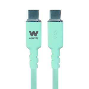 Cable USB 2.0 Tipo-C Woxter PE26-189/ USB Tipo-C Macho - USB Tipo-C Macho/ Hasta 60W/ 480Mbps/ 1.2m/ Verde 8435089039009 PE26-189 WOX-CAB PE26-189