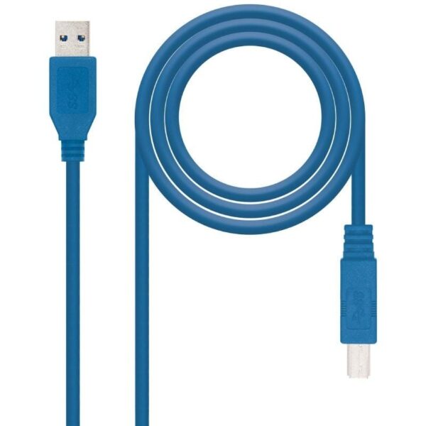 Cable USB 3.0 Impresora Nanocable 10.01.0802-BL/ USB Tipo-B Macho - USB Macho/ 2m/ Azul 8433281004702 10.01.0802-BL NAN-CAB 10 01 0802-BL