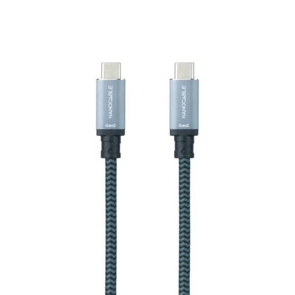 Cable USB 3.2 Tipo-C Nanocable 10.01.4103-COMB/ USB Tipo-C Macho - USB Tipo-C Macho/ Hasta 100W/ 20Gbps/ 3m/ Gris y Negro 8433281014251 10.01.4103-COMB NAN-CAB 10 01 4103-COMB