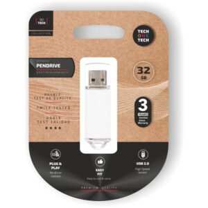 Pendrive 32GB Tech One Tech Basic USB 2.0/ Blanco 8436546593102 TEC3007-32 TOT-BASIC WH 32GB