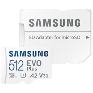 Tarjeta de Memoria Samsung EVO Plus 2021 512GB microSD XC con Adaptador/ Clase 10/ 130MBs 8806092411173 MB-MC512KA/EU SAM-MICROSD EVO P 2021 512GB