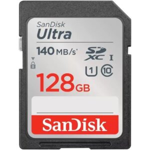 Tarjeta de Memoria SanDisk Ultra 128GB SD HC UHS-I - SDXC/ Clase 10/ 140MBs 619659200190 SDSDUNB-128G-GN6IN SND-SD ULTRA SDXC 128GB V2