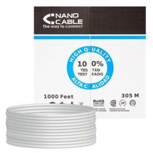 Bobina de Cable RJ45 UTP Nanocable 10.20.0304 Cat.5e/ 305m/ Gris 8433281000964 10.20.0304 NAN-CAB 10 20 0304