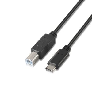 Cable USB 2.0  Impresora Aisens A107-0054/ USB Tipo-C Macho - USB Tipo-B Macho/ Hasta 9W/ 625Mbps/ 2m/ Negro 8436574700534 A107-0054 AIS-CAB A107-0054