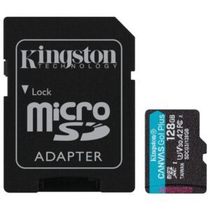 Tarjeta de Memoria Kingston CANVAS Go! Plus 128GB microSD XC con Adaptador/ Clase 10/ 170MBs 740617301182 SDCG3/128GB KIN-MICROSD SDCG3 128GB