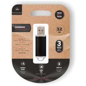 Pendrive 32GB Tech One Tech Basic USB 2.0/ Negro 8436546593119 TEC3008-32 TOT-BASIC BK 32GB