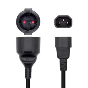 Adaptador Alimentación Aisens A132-0467/ C14 Macho - CEE7 Hembra/ 25cm/ Negro 8436574705188 A132-0467 AIS-ADP A132-0467