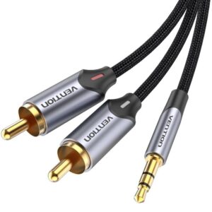 Cable Audio Vention BCNBK/ 2x RCA Macho - Jack 3.5 Macho/ 8m/ Gris 6922794751491 BCNBK VEN-CAB BCNBK