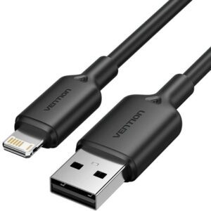 Cable USB 2.0 Lightning Vention LAMBF/ USB Macho - Lightning Macho/ 480Mbps/ 1m/ Negro 6922794783645 LAMBF VEN-CAB LAMBF