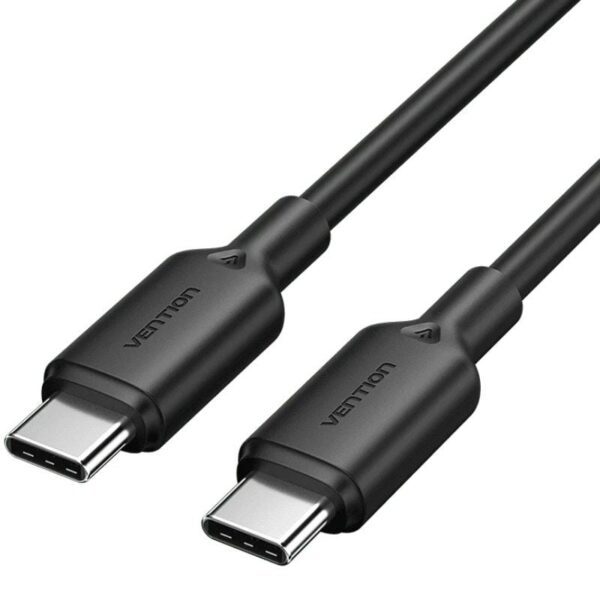 Cable USB 2.0 Tipo-C 3A Vention TRCBF/ USB Tipo-C Macho - USB Tipo-C Macho/ Hasta 60W/ 480Mbps/ 1m/ Negro 6922794783324 TRCBF VEN-CAB TRCBF