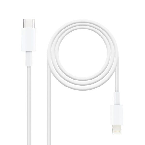 Cable USB 2.0 Tipo-C Lightning Nanocable 10.10.0602/ USB Tipo-C Macho - Lightning Macho/ 2m/ Blanco 8433281010116 10.10.0602 NAN-CAB LIGH 10 10 0602