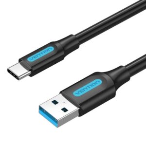 Cable USB 3.0 Tipo-C Vention COZBF/ USB Macho - USB Tipo-C Macho/ Hasta 60W/ 5Gbps/ 1m/ Negro 6922794749368 COZBF VEN-CAB COZBF