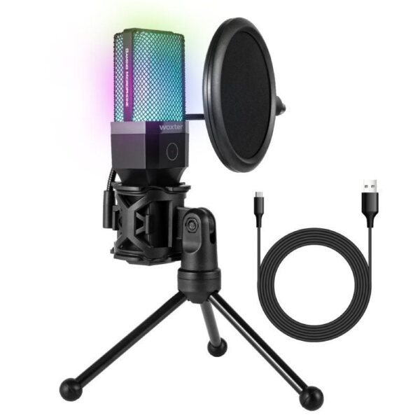 Micrófono Woxter Mic Studio 65 RGB/ USB 2.0 8435089039085 WE26-028 WOX-MIC STUDIO 65 RGB