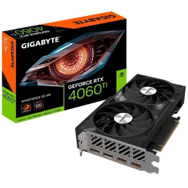 Tarjeta Gráfica Gigabyte GeForce RTX 4060 Ti WindForce OC/ 8GB GDDR6 4719331313739 9VN406TWO-00-10 GIG-GF RTX4060TI WINF OC 8G