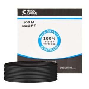 Bobina de Cable RJ45 para Exteriores UTP Nanocable 10.20.0302-EXT-BK Cat.5e/ 100m/ Impermeable/ Negro 8433281007611 10.20.0302-EXT-BK NAN-CAB 10.20.0302-EXT-BK