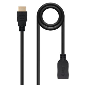 Cable Alargador HDMI Nanocable 10.15.1012/ HDMI Macho - HDMI Hembra/ 2m/ Negro 8433281010925 10.15.1012 NAN-CAB 10 15 1012