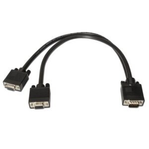 Cable Duplicador SVGA Aisens A113-0081/ VGA Macho - 2x VGA Hembra/ Hasta 3W/ 10Mbps/ 45cm/ Negro 8436574700800 A113-0081 AIS-CAB A113-0081