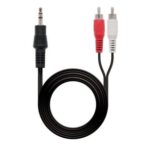 Cable Estéreo Nanocable 10.24.0303/ Jack 3.5 Macho - 2x RCA Macho/ 3m/ Negro 8433281002838 10.24.0303 NAN-CAB 10 24 0303