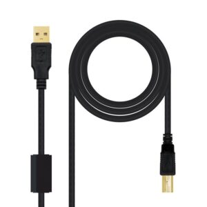 Cable USB 2.0 Impresora Nanocable 10.01.1202/ USB Tipo-B Macho - USB Macho / 2m/ Negro 8433281004443 10.01.1202 NAN-CAB 10 01 1202