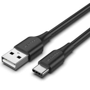 Cable USB 2.0 Tipo-C Vention CTHBC/ USB Tipo-C Macho - USB Macho/ Hasta 60W/ 480Mbps/ 25cm/ Negro 6922794767454 CTHBC VEN-CAB CTHBC