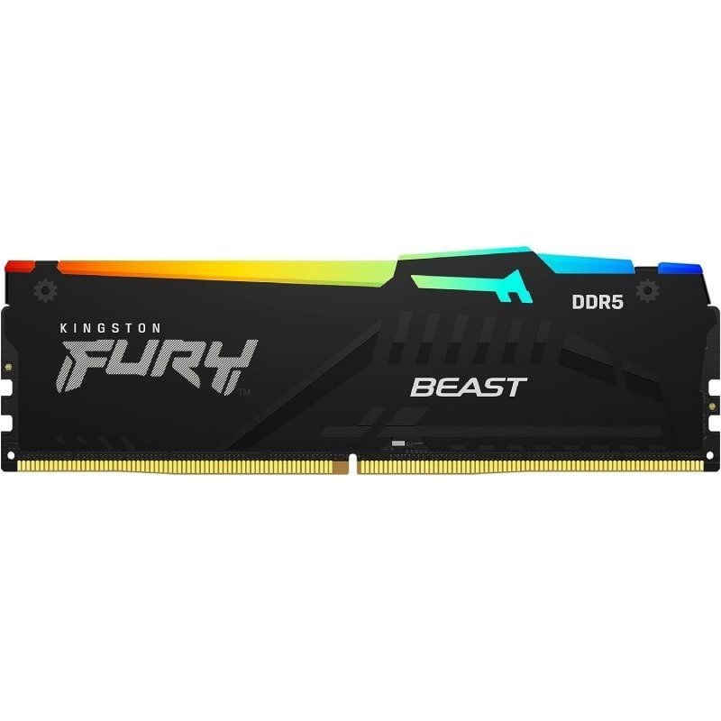 Memoria RAM Kingston FURY Beast RGB 16GB/ DDR5/ 5600MHz/ 1.25V/ CL40/ DIMM 740617328585 KF556C40BBA-16 KIN-FB KF556C40BBA 16